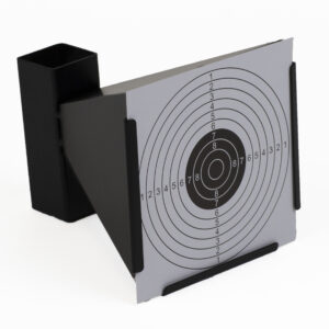 Luftgeværmål, skydekasse til papirmål